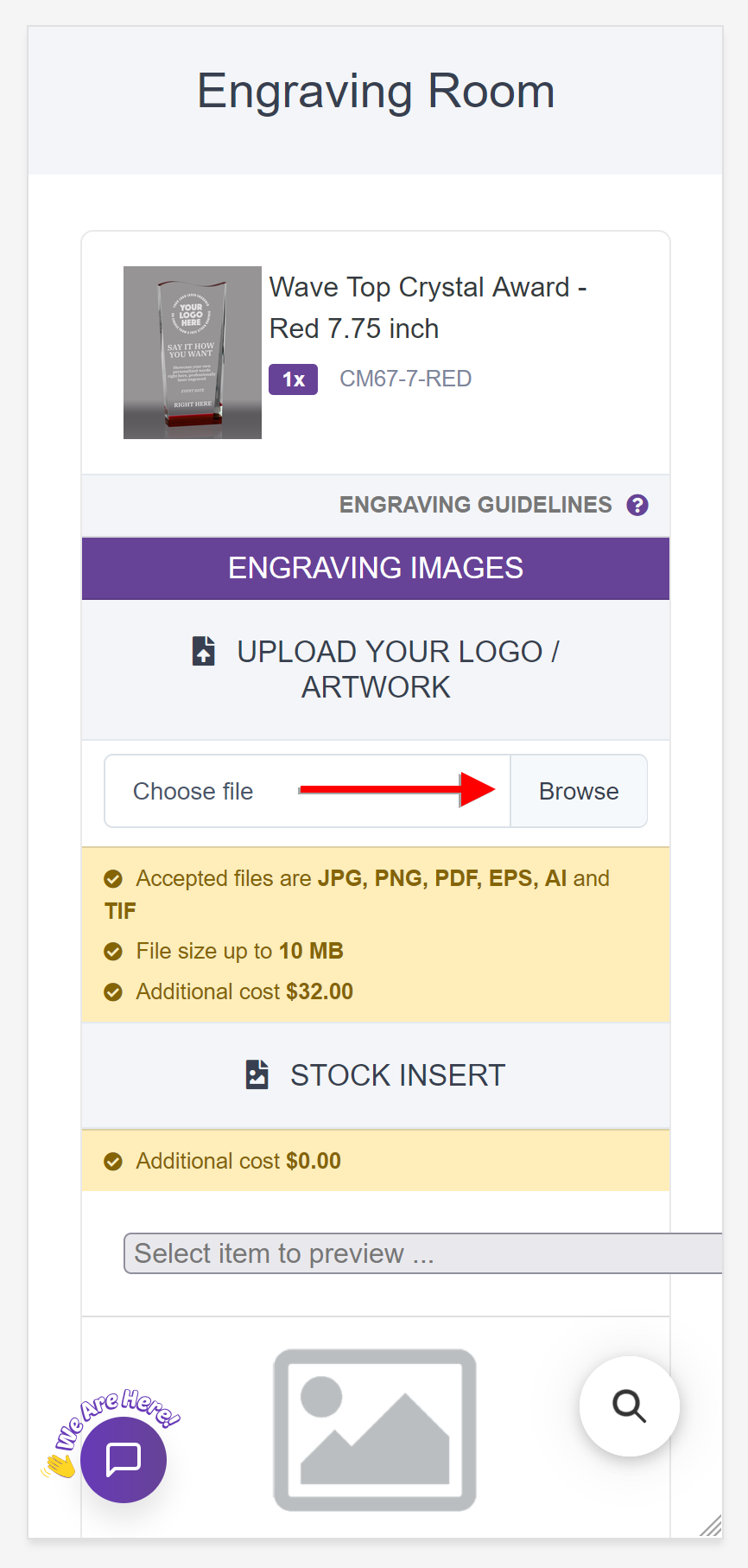 Upload your logo panel with Browse