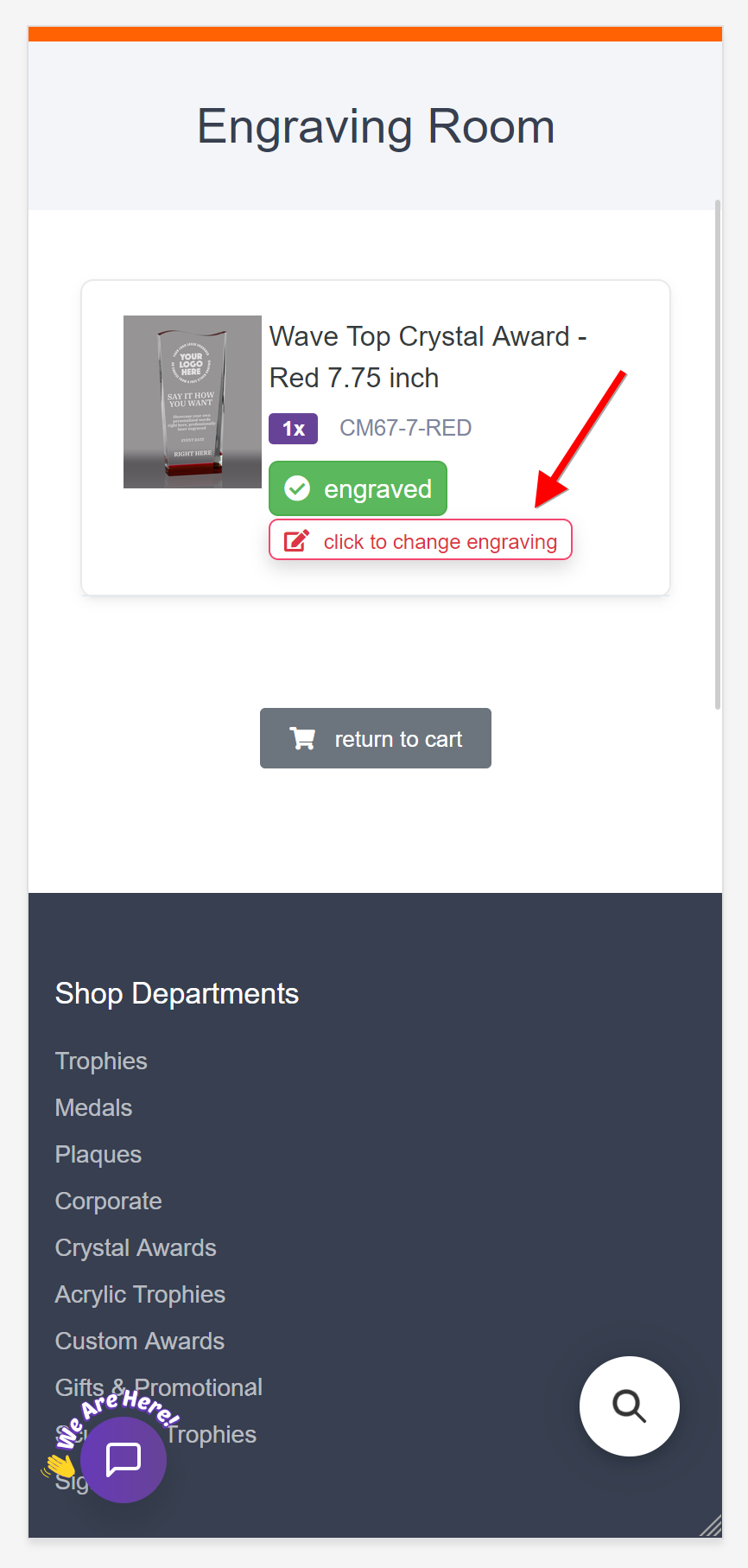 Engraving Room with click to change engraving