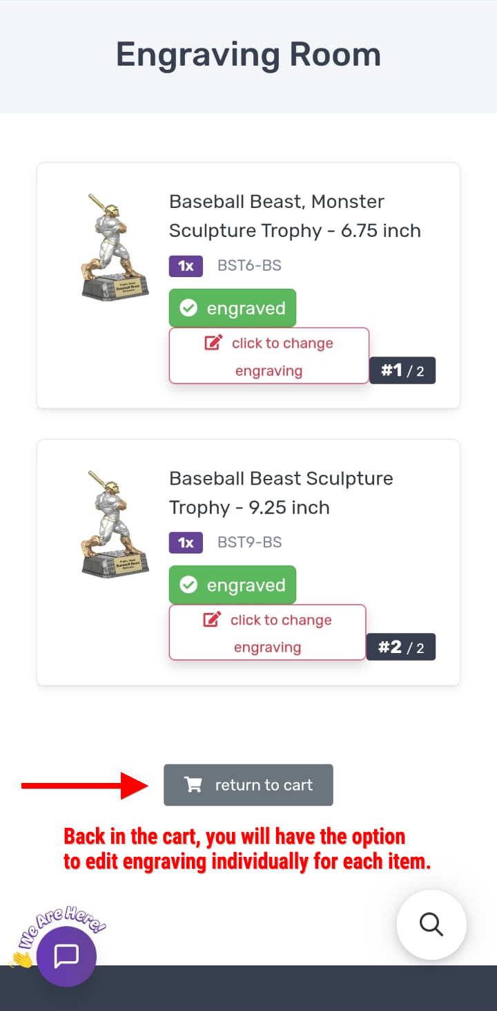 Both items engraved